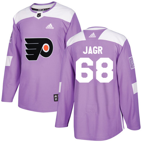 Adidas Flyers #68 Jaromir Jagr Purple Authentic Fights Cancer Stitched NHL Jersey - Click Image to Close